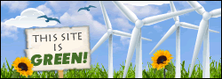 We host our sites on a green server. The host purchases Renewable Energy Credits from a Texas wind farm. Gone Green logo